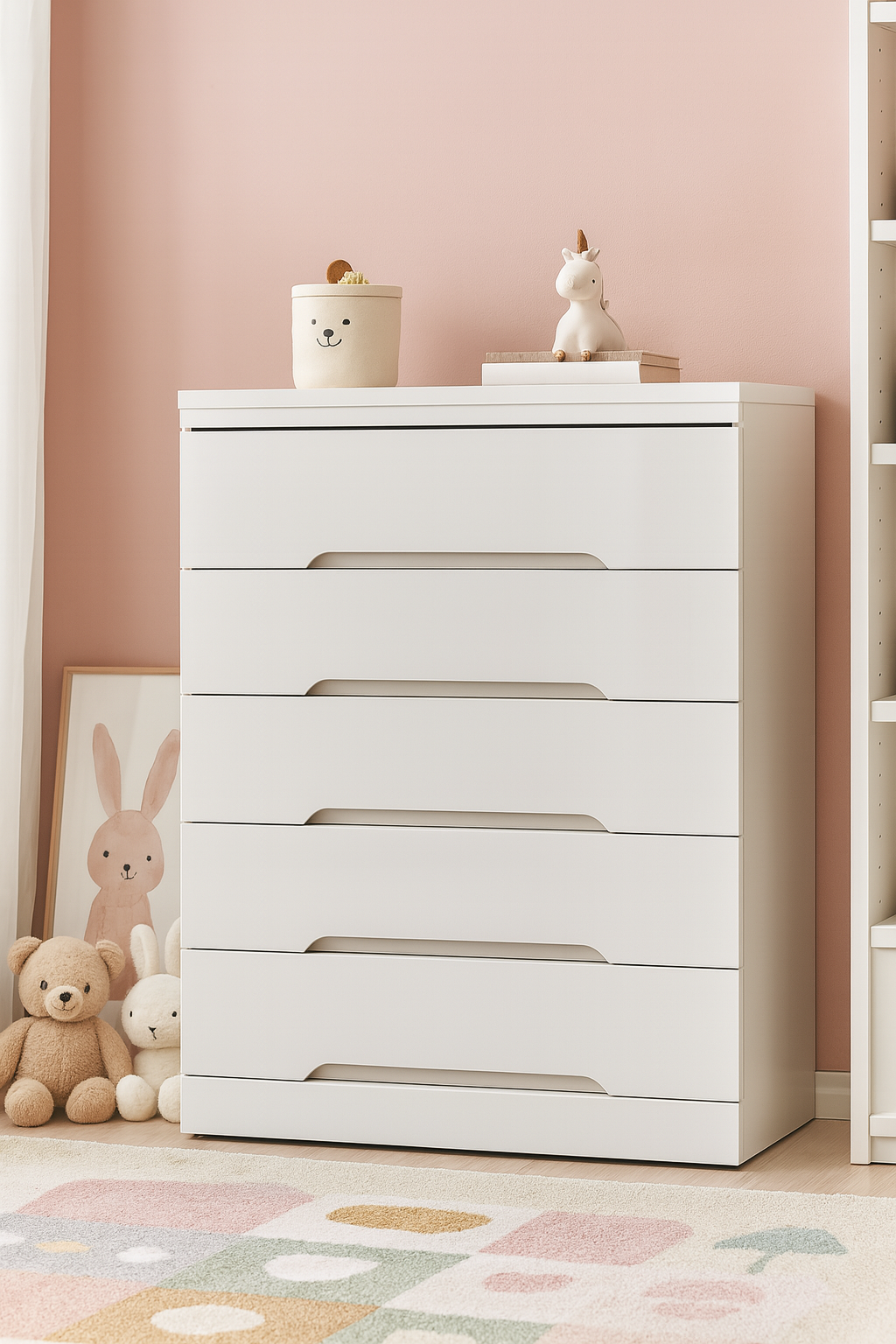 하이그로시 5단 서랍장